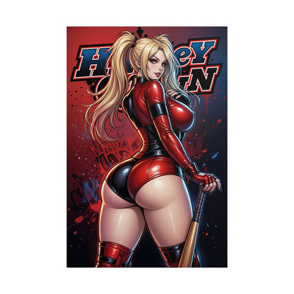 Harley Quinn Poster, DC Comics Wall Art Print, Joker Girl Decor, Gotham Style Wall Art, Gift for Fan