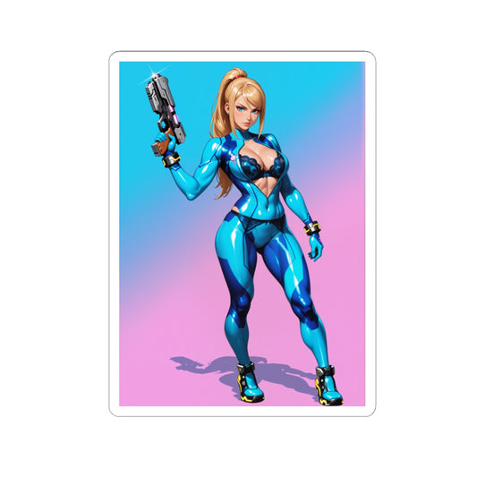 Samus Aran Aufkleber – Kopfgeldjäger-Vinylaufkleber für Laptops, Notizbücher &amp; Ausrüstung