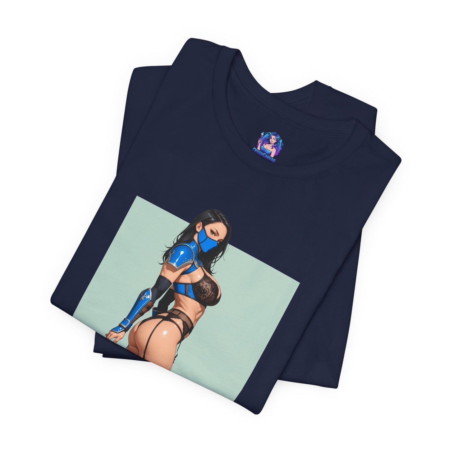 Kitana Grafik-T-Shirt | Mortal Kombat T-Shirt für Otakus und Kampfspielfans | Blaues Ninja-Waifu-Shirt