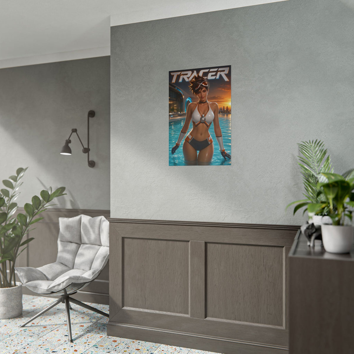 Tracer Overwatch Gaming Poster Wall Art Gamer Room Decor Collectible Print