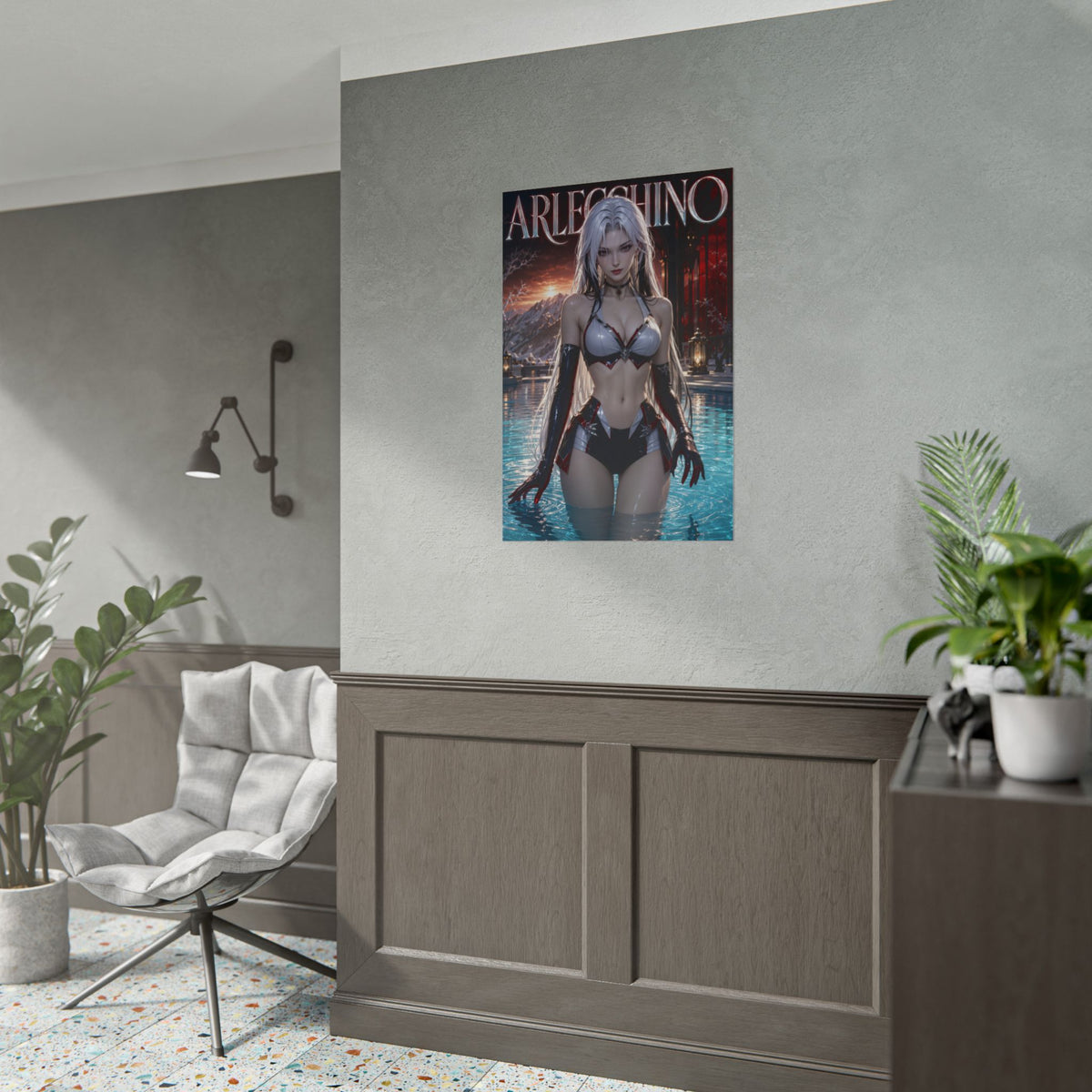 Arlecchino Genshin Impact Poster Anime Wall Art Manga Style Bedroom Room Decor