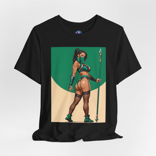 Jade Grafik-T-Shirt | Mortal Kombat T-Shirt für Otakus und Kampfspielfans | Sexy Ninja-Shirt