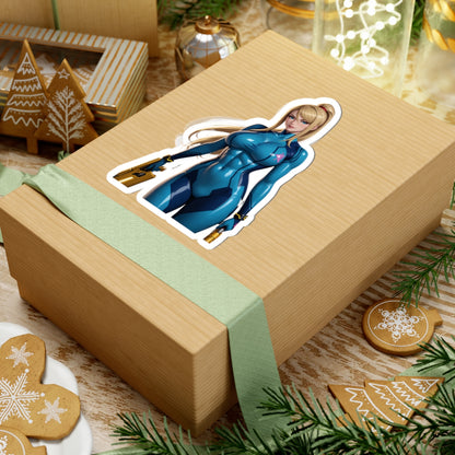 Samus Aran Aufkleber – Sci-Fi Vinyl-Aufkleber für Laptops, Notizbücher &amp; Innendekoration