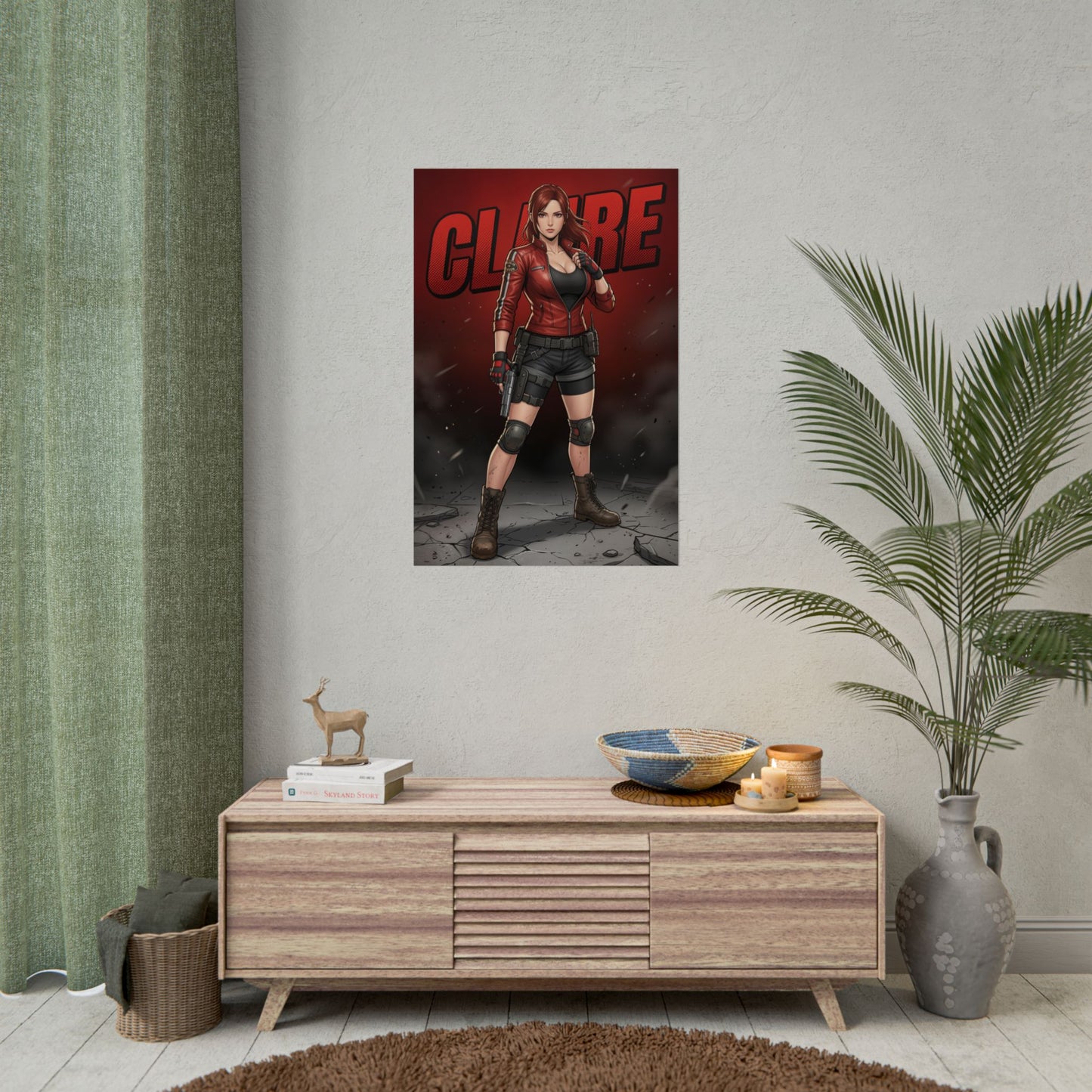 Claire Redfield Resident Evil Poster, Resident Evil Wall Art Print, Survival Horror Girl Decor, Gamer Room Art, Gift