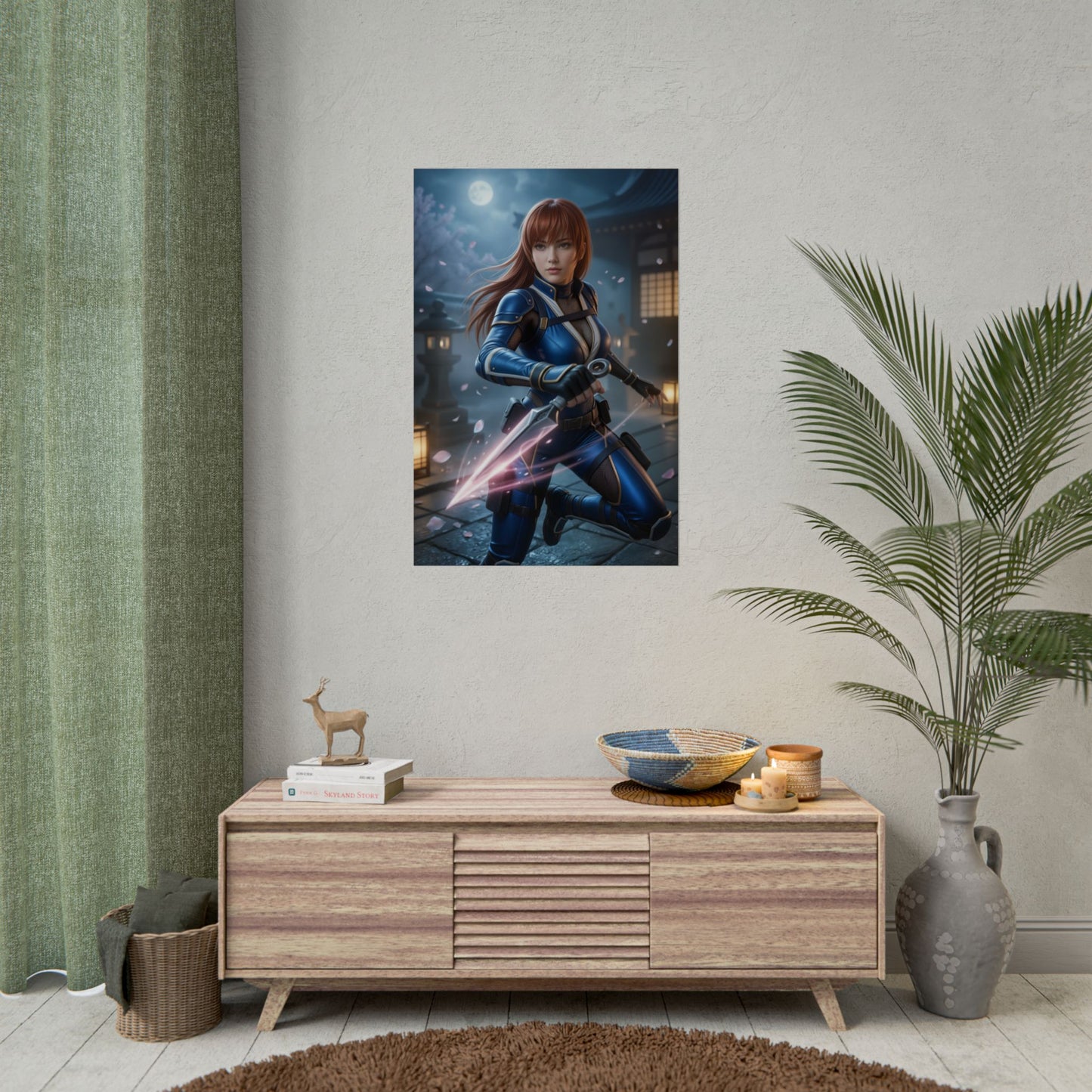 Kasumi Dead or Alive Poster, DOA Wall Art Print, Fighting Game Girl Decor, Ninja Warrior Art, Gamer Room Poster