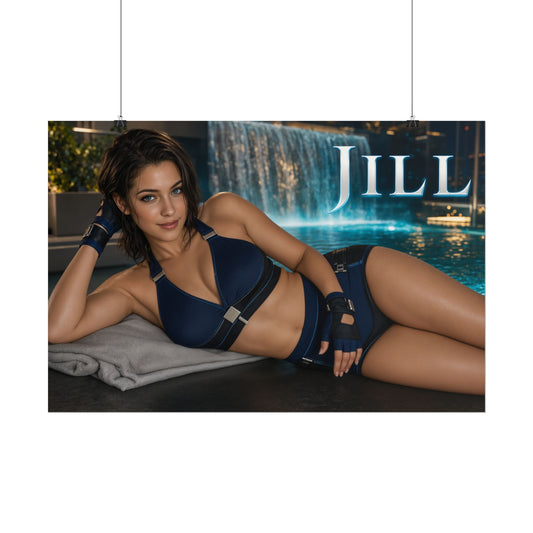 Jill Valentine Gaming Poster Wall Art Gamer Room Decor Collectible Print