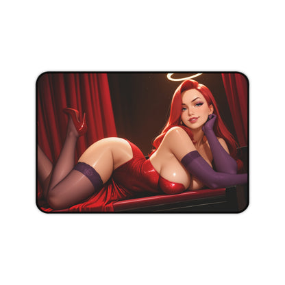 Jessica Rabbit Schreibtischunterlage, klassisches Cartoon-Diva-Mauspad, Retro-Glamour-Gamer-Schreibtisch-Setup