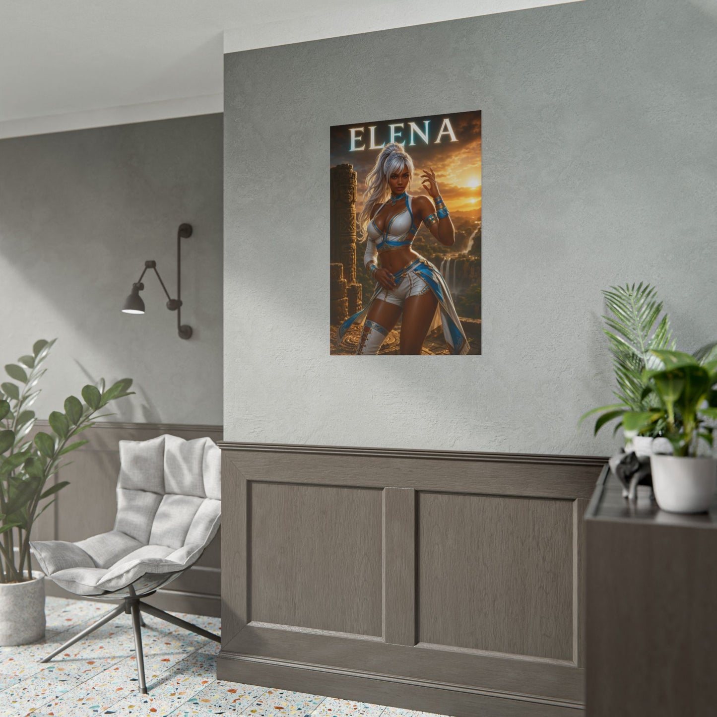 Elena Tekken Poster, Tekken Wall Art, Gaming Print, Fantasy Decor