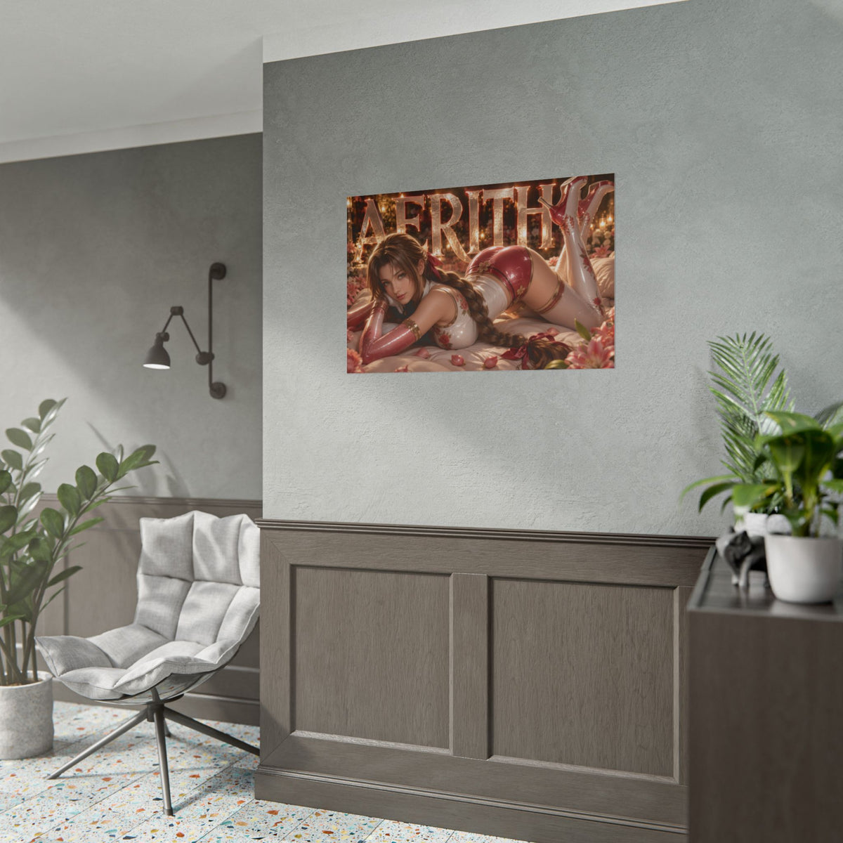 Gaming Wall Art Aerith Gainsborough Poster Game Room Decor Gamer Gift Print