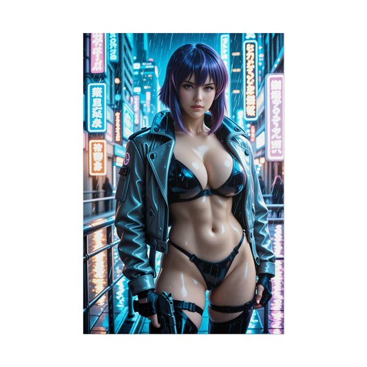 Anime Waifu Poster | Motoko Kusanagi Sci-Fi Wall Art for Gamers & Collectors