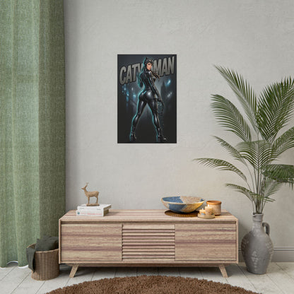 Catwoman Poster, DC Comics Wall Art Print, Gotham Cat Burglar Decor, Superhero Wall Art, Gift for Fan