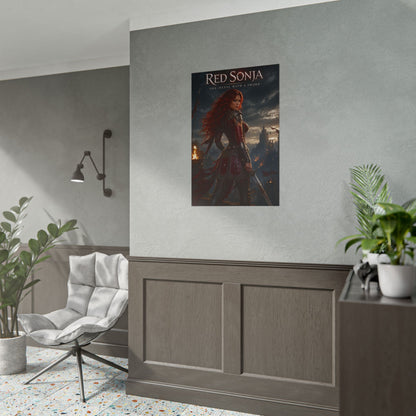 Red Sonja Poster, Sword And Sorcery Wall Art, Fantasy Print, Room Decor