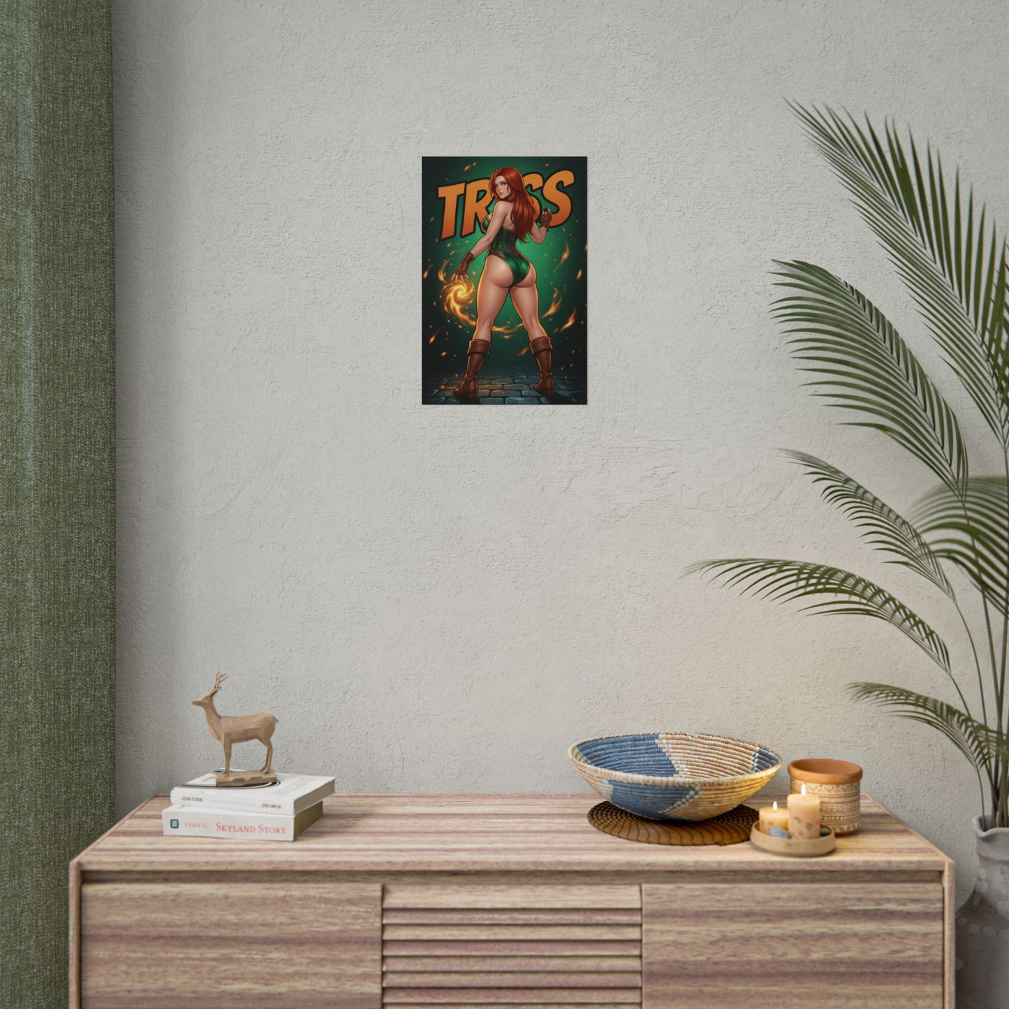Triss Merigold Art Print, Witcher Poster, Fire Mage Girl Wall Art, Fantasy RPG Decor, Gamer Room Wall Art, Gift