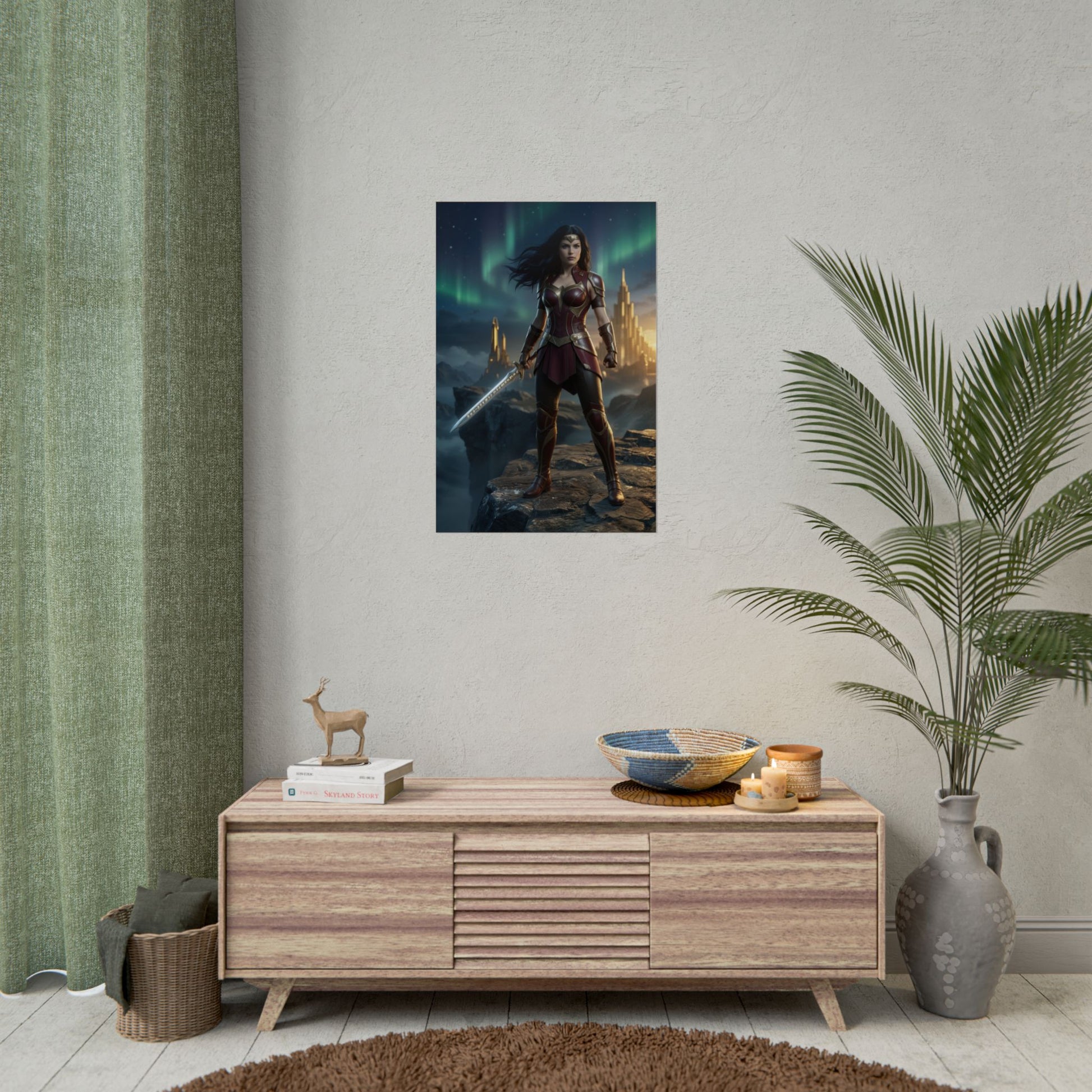 Lady Sif Poster, Marvel Art Print – Asgardian Warrior Wall Art on gamer room wall, fantasy warrior decor print