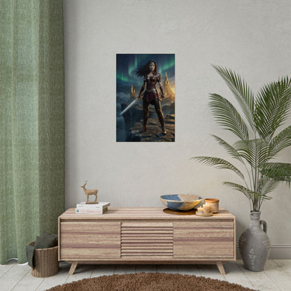 Lady Sif Poster, Marvel Art Print – Asgardian Warrior Wall Art on gamer room wall, fantasy warrior decor print