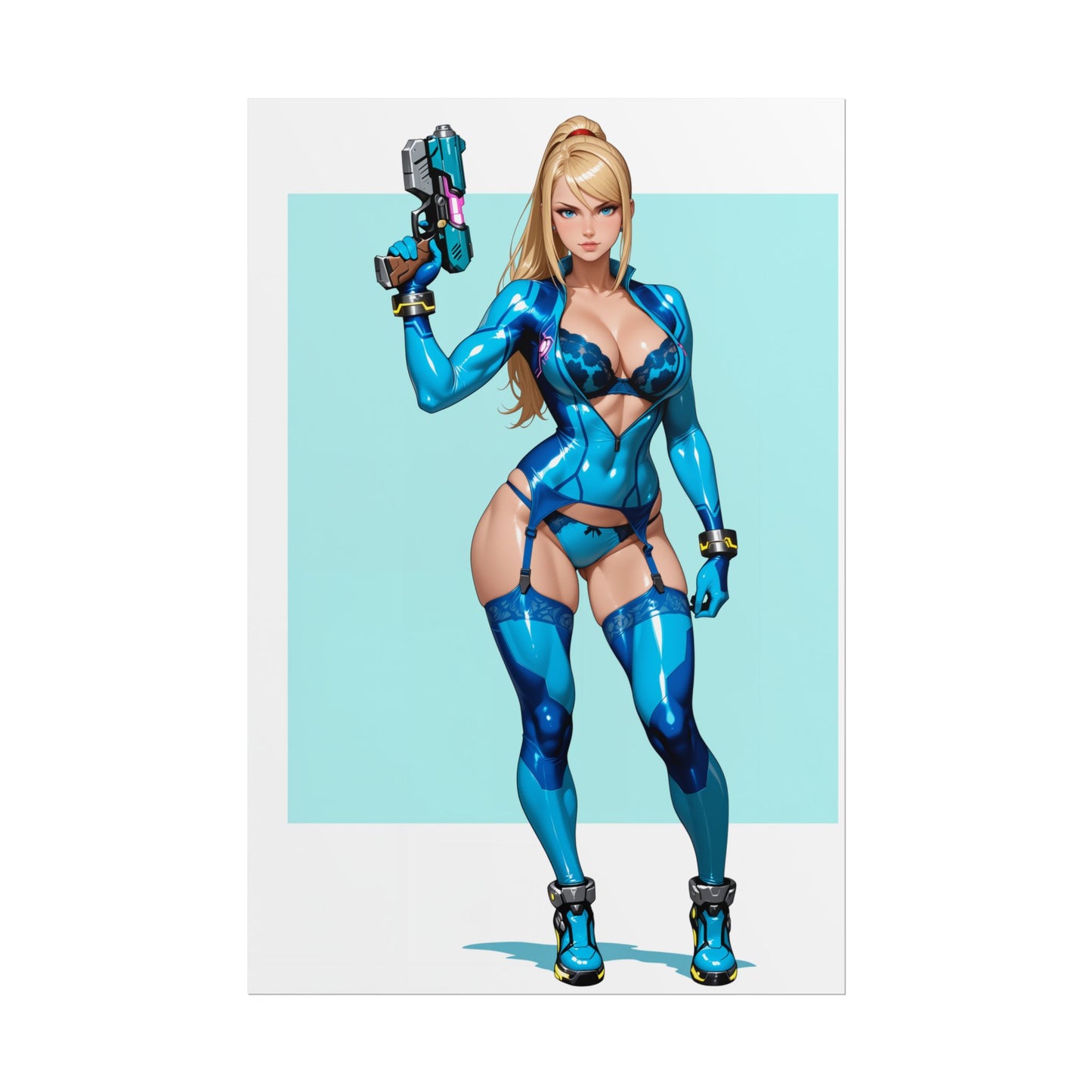 Samus Aran Wandbild, Poster einer futuristischen Heldin, Anime-Mädchen-Dekoration