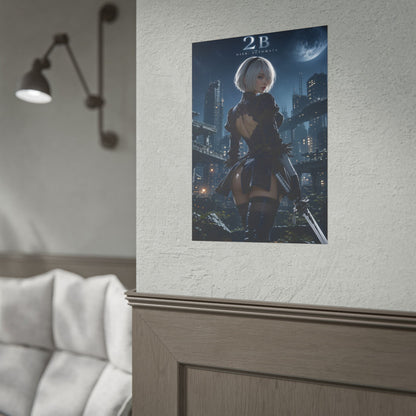 2B Nier Automata Poster, Anime Wall Art, Gaming Poster, Room Decor