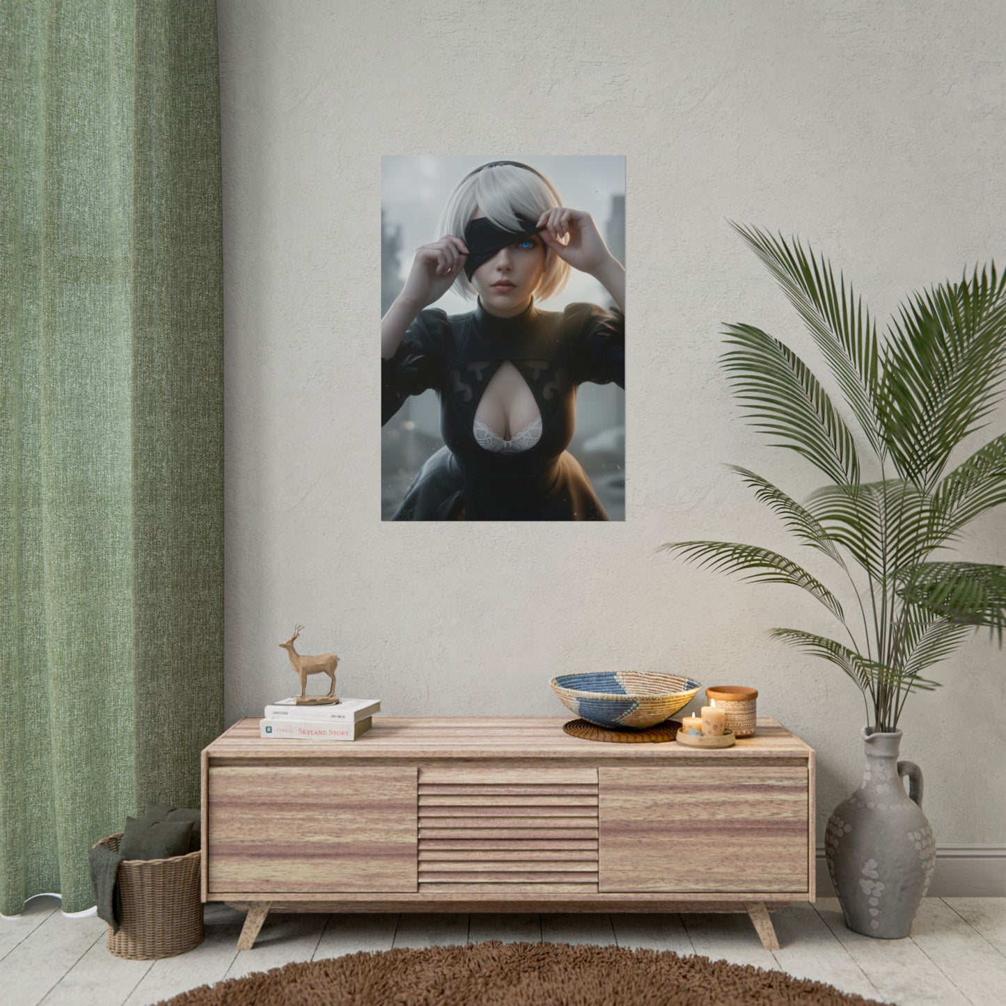 2B Nier Automata Poster, Nier Automata Wall Art Print, Android Girl Art, Gaming Room Decor, Gamer Gift