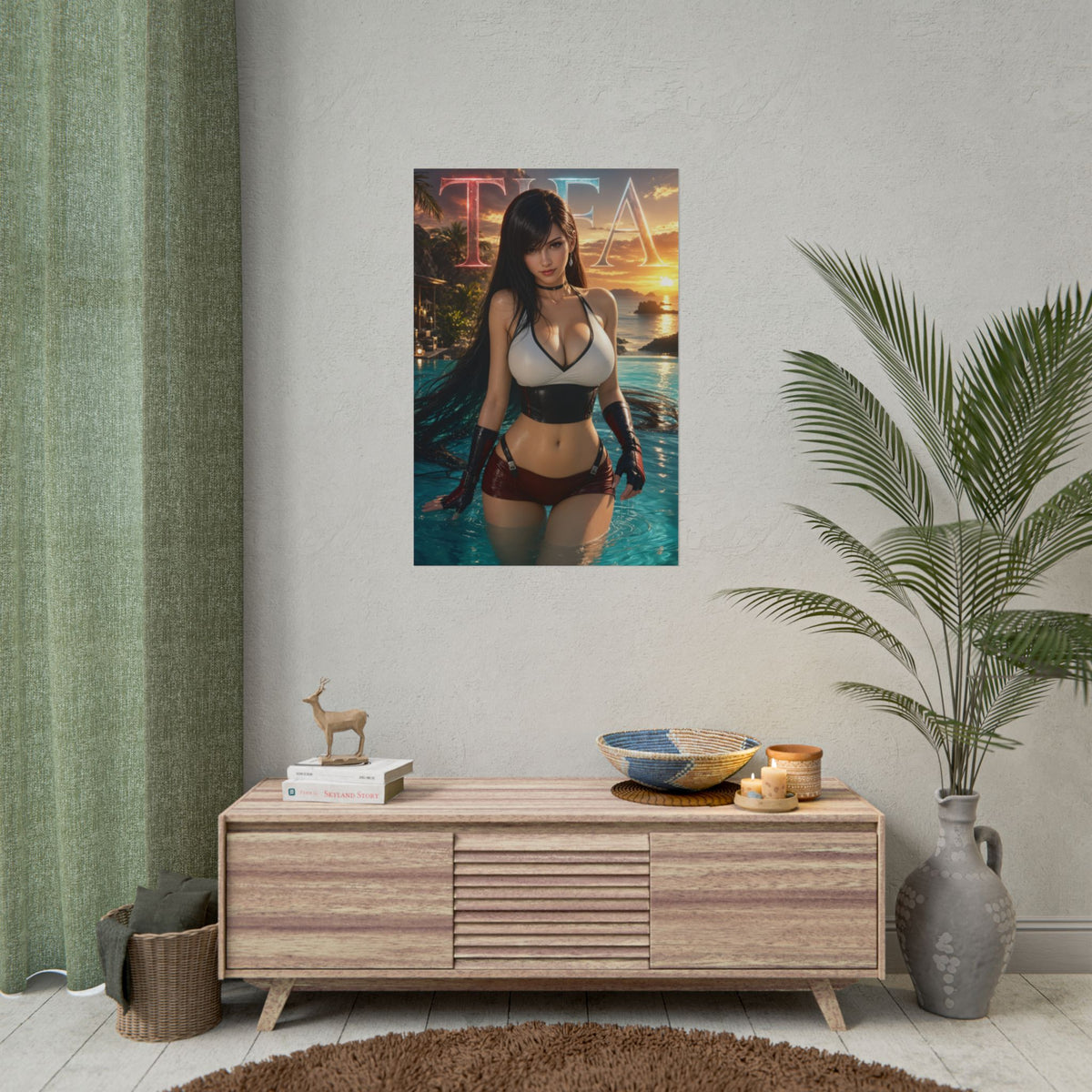 Gaming Room Poster Fantasy Fighter Character Art Wall Decor Collector Print