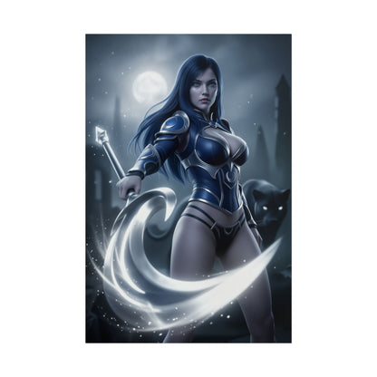 Luna Dota 2 Poster, Dota 2 Wall Art Print, Moon Rider Girl Decor, Fantasy Game Wall Art, Gamer Gift