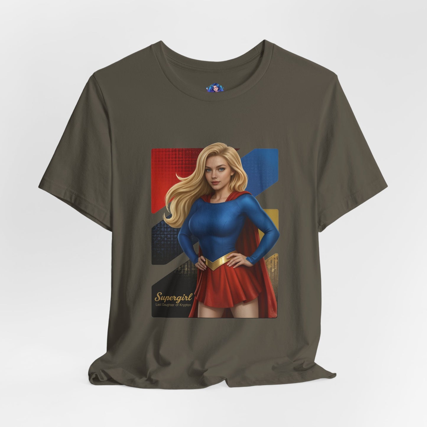 Supergirl T-Shirt | DC Comics Anime Tee for Gamers & Hero Fans - anime-style Supergirl print on Bella Canvas 3001 unisex tee