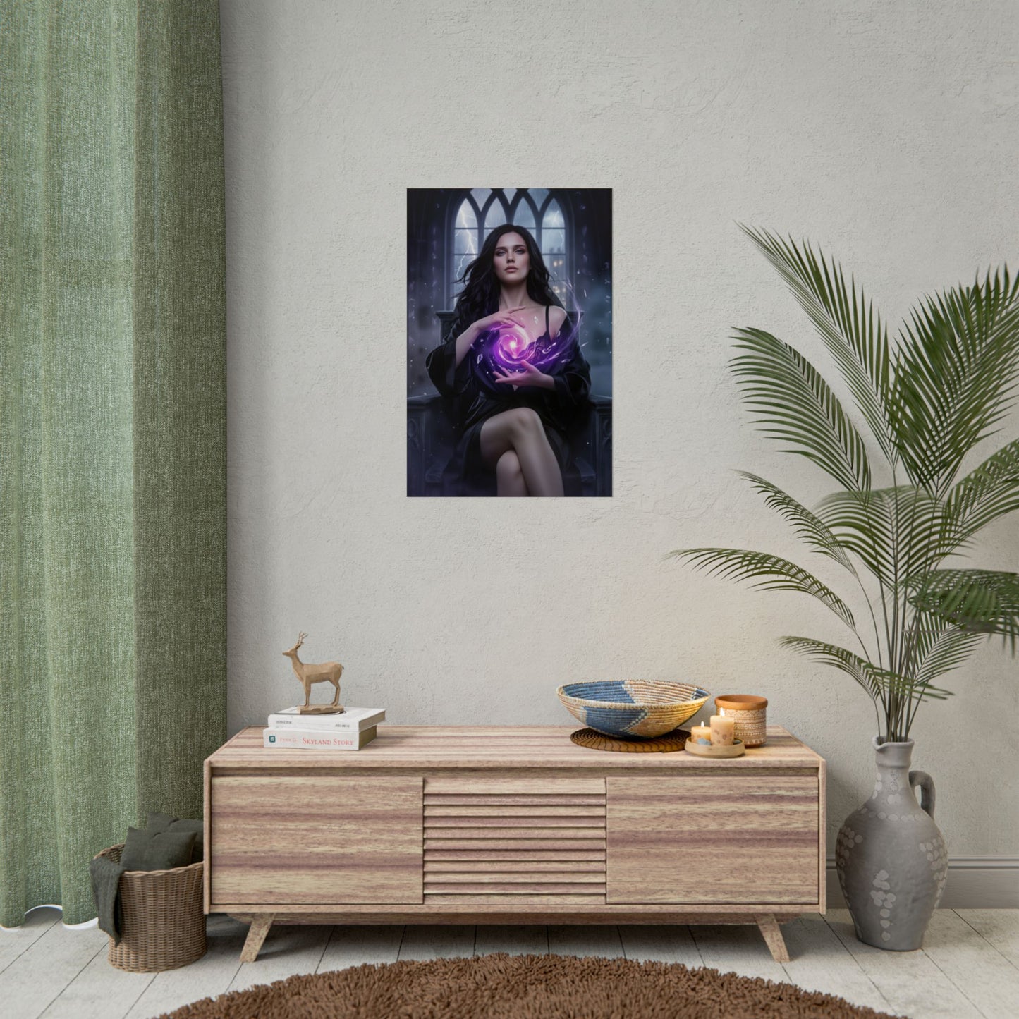 Yennefer Witcher Poster, Witcher Wall Art Print, Sorceress Magic Girl Decor, Fantasy Game Wall Art, Gamer Gift