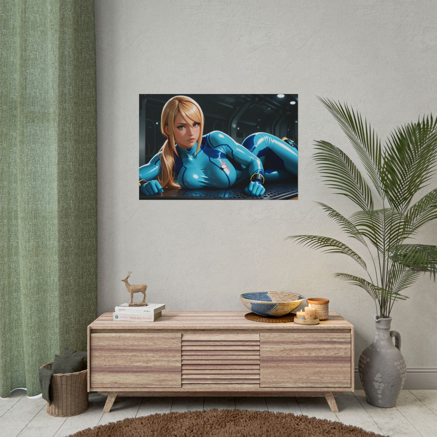 Аніме-постер Самус Аран | Настінне мистецтво Вайфу для кімнати отаку або ігрової конфігурації