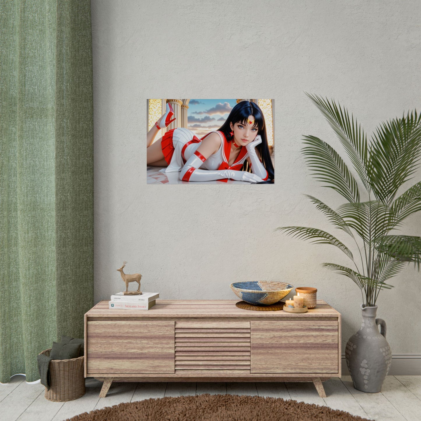 Постер аніме "Сейлор Марс" | Настінне мистецтво Вайфу для декору кімнати чарівної дівчинки