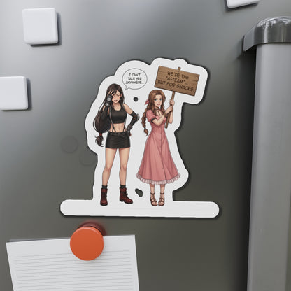 Магніт «Тіфа та Аеріт» – магніт на холодильник із дівчиною з аніме FF7, милий декор для геймерів-дуетів