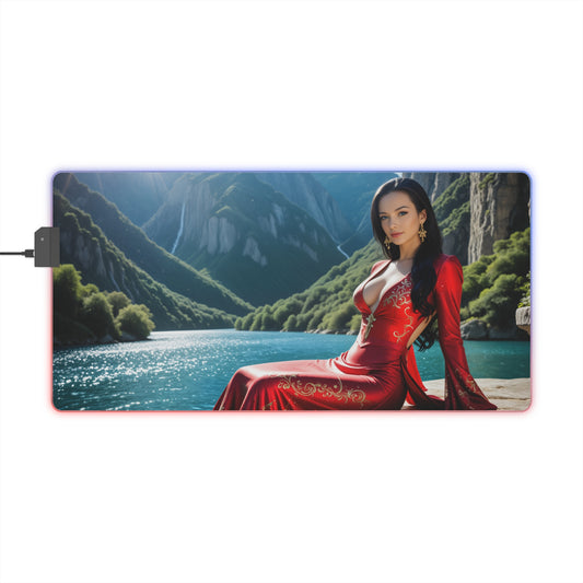 Килимок для столу Boa Hancock – світлодіодний RGB-підкладка, ігровий комплект із зображенням аніме-дівчини Royal Waifu