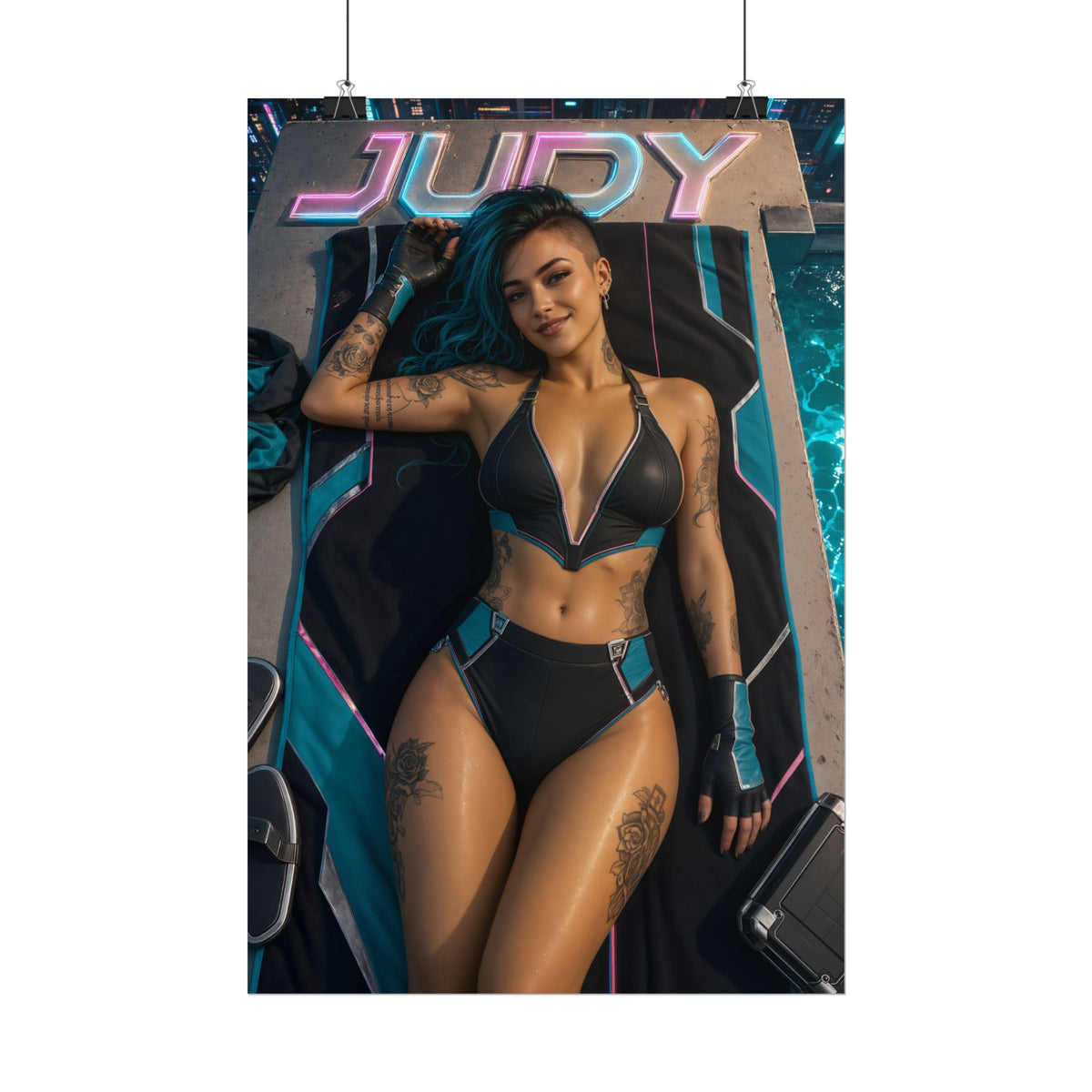 Gaming Wall Art Judy Alvarez Cyberpunk Poster Bedroom Game Room Decor Art Print