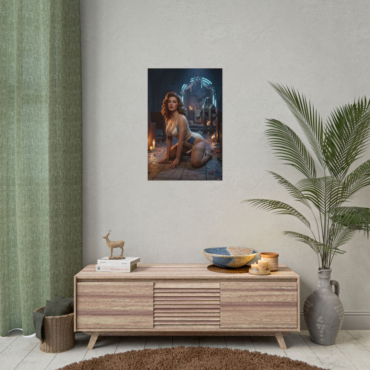 Fallout Glam Woman Poster / Fallout Glam Wall Art / Fallout Glam Art Print / Fallout Poster - glamorous retro-futuristic woman art print