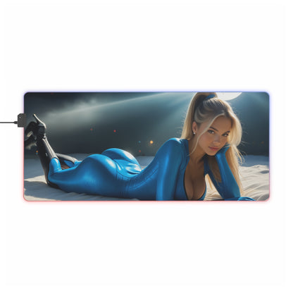 Килимок для столу Samus Aran – світлодіодний RGB-підсвітлювальний килимок, ігровий комплект із зображенням дівчини з аніме Waifu