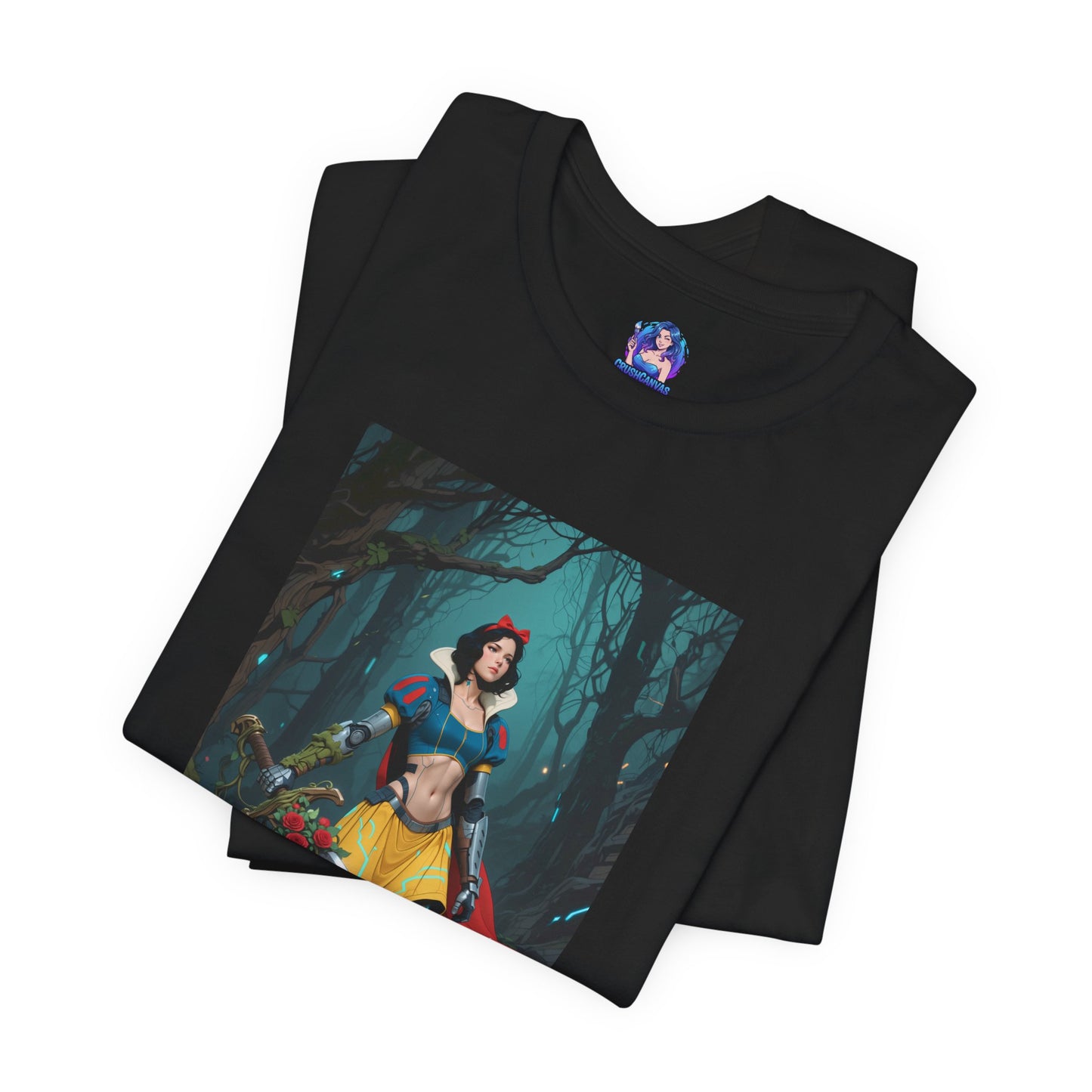 Cyber Snow White T-Shirt | Futuristic Fairy Tale Tee for Gamers & Anime Fans