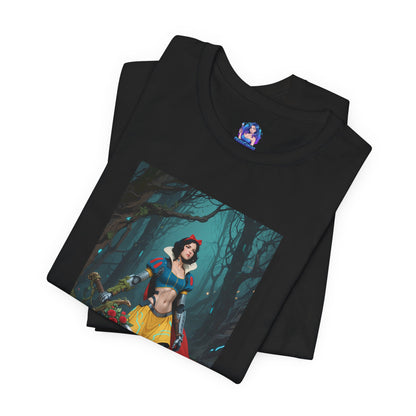 Cyber Snow White T-Shirt | Futuristic Fairy Tale Tee for Gamers & Anime Fans