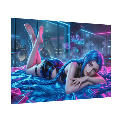 Jinx Arcane Poster, Gaming Wall Art, Anime Print, Gamer Decor