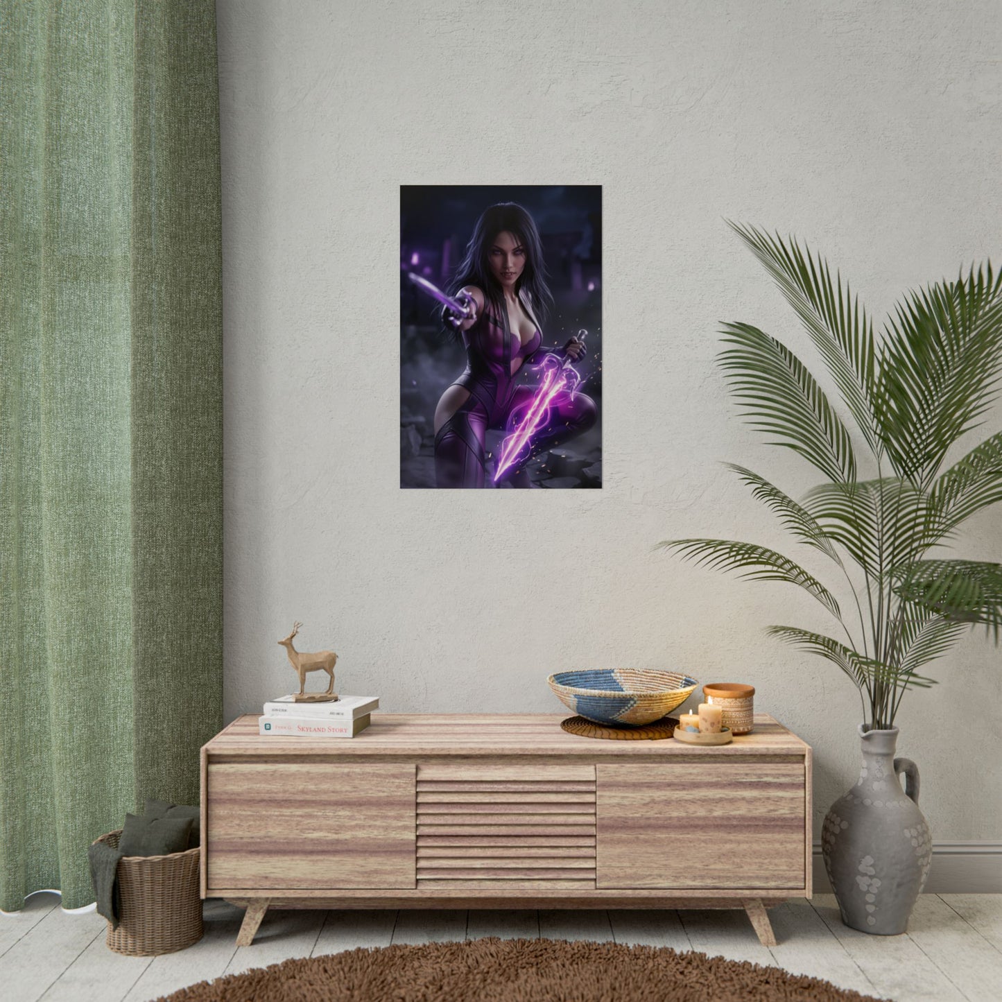 Mileena Mortal Kombat Poster, Mortal Kombat Wall Art, Fighting Game Girl Print, Ninja Fighter Decor, Gamer Gift