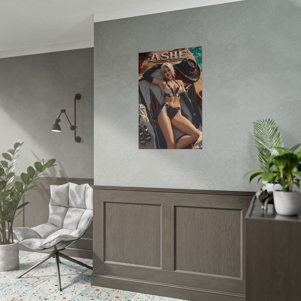 Gaming Wall Art Ashe Overwatch Poster Bedroom Game Room Decor Art Print