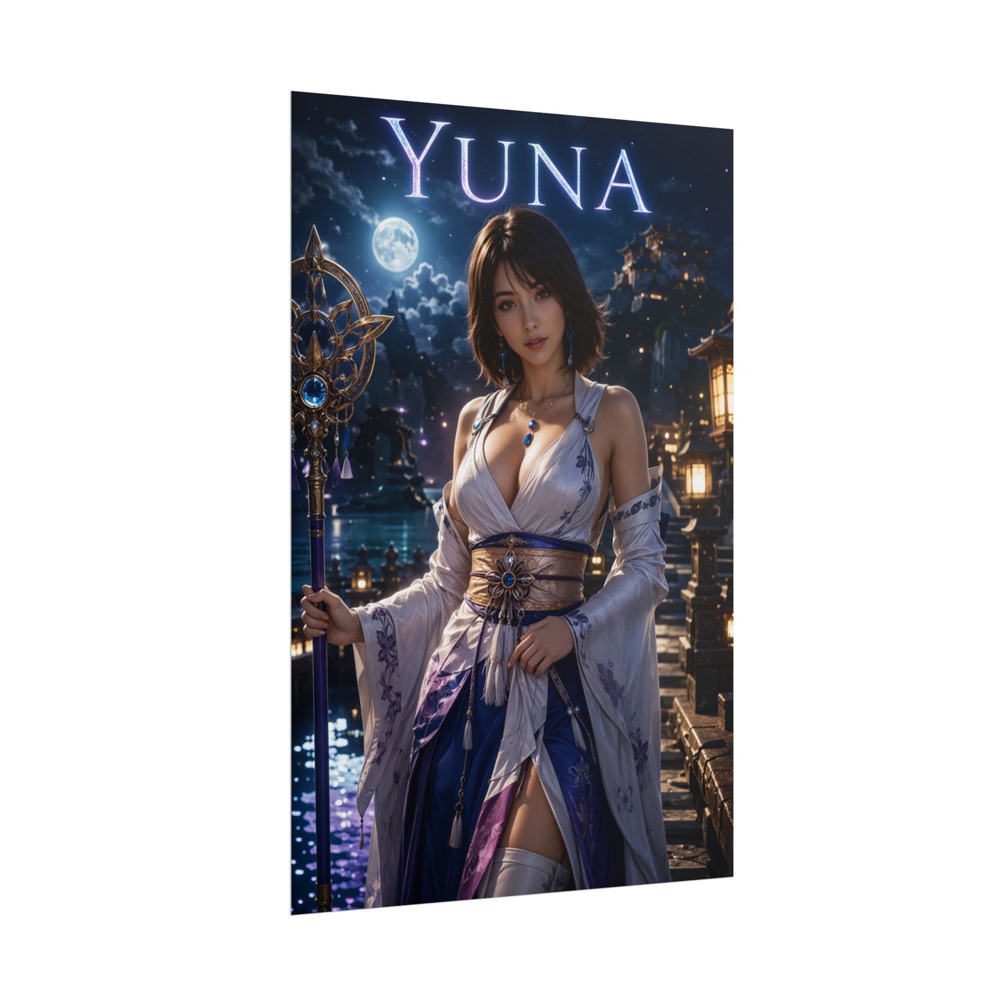 Yuna Poster, Final Fantasy X Wall Art, Gaming Print, Fantasy Decor