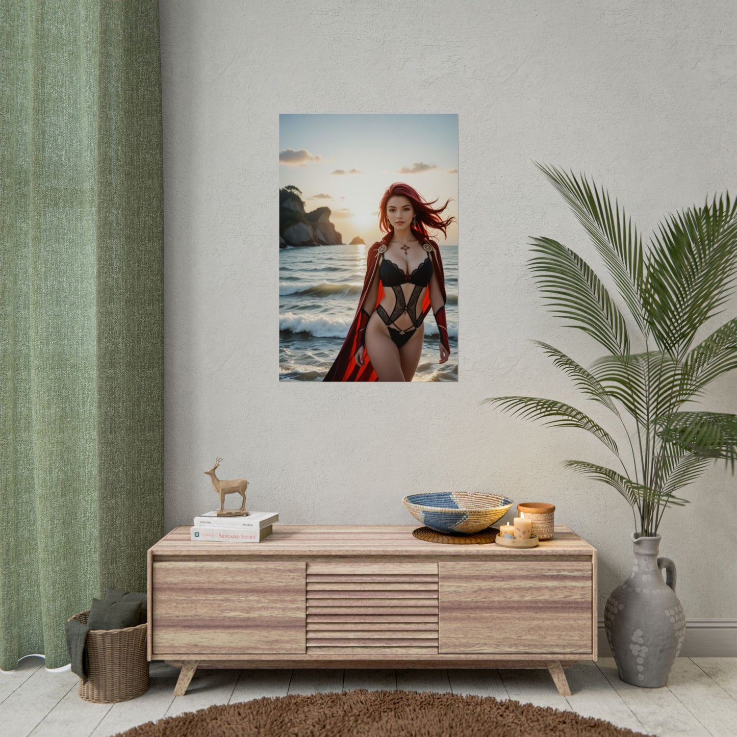 Beidou-Anime-Poster | Fantasy-Waifu-Wandbild für Genshin-inspirierte Einrichtung