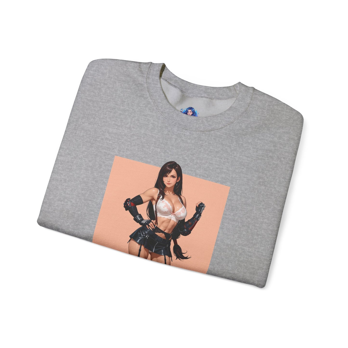 Tifa Lockhart Sweatshirt, Kämpfer-Rundhalsausschnitt, Gemütliche RPG-Gaming-Bekleidung