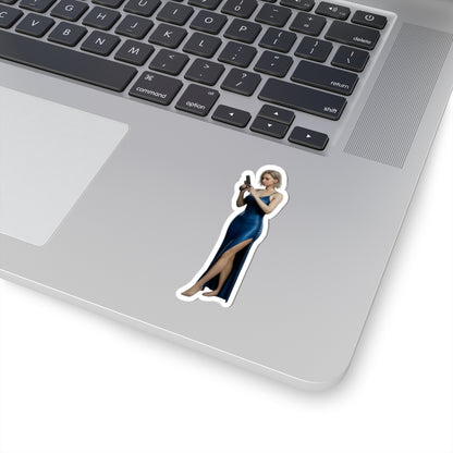 Grace Ashcroft Sticker, Resident Evil Sticker, Vinyl Wall Decor, Gift for Gamer - glossy vinyl laptop decal of Grace Ashcroft in blue dress