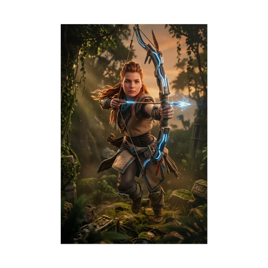 Aloy Horizon Zero Dawn Poster, Horizon Forbidden West Art Print, Warrior Girl Wall Decor, Game Room Art, Gamer Gift
