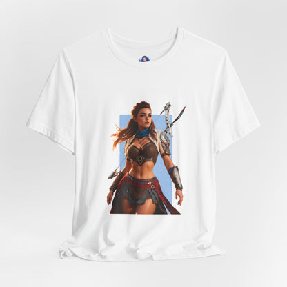 Aloy-T-Shirt | Horizon-Heldin-Shirt für Gamer &amp; Anime-Fans | Tapfere Jägerin-Shirt