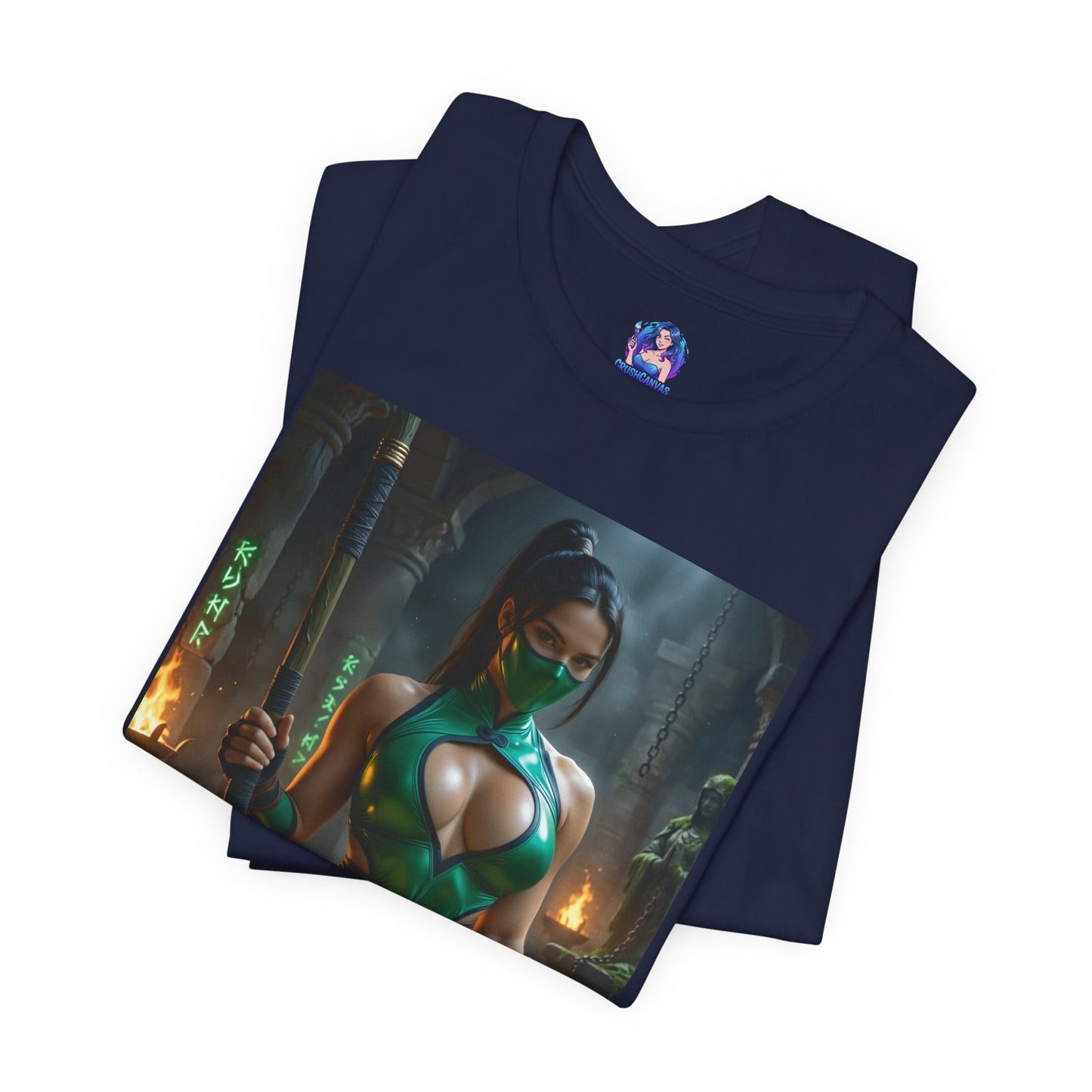 Jadefarbenes Mortal Kombat T-Shirt | Kampfspiel-Shirt für Gamer und Anime-Fans