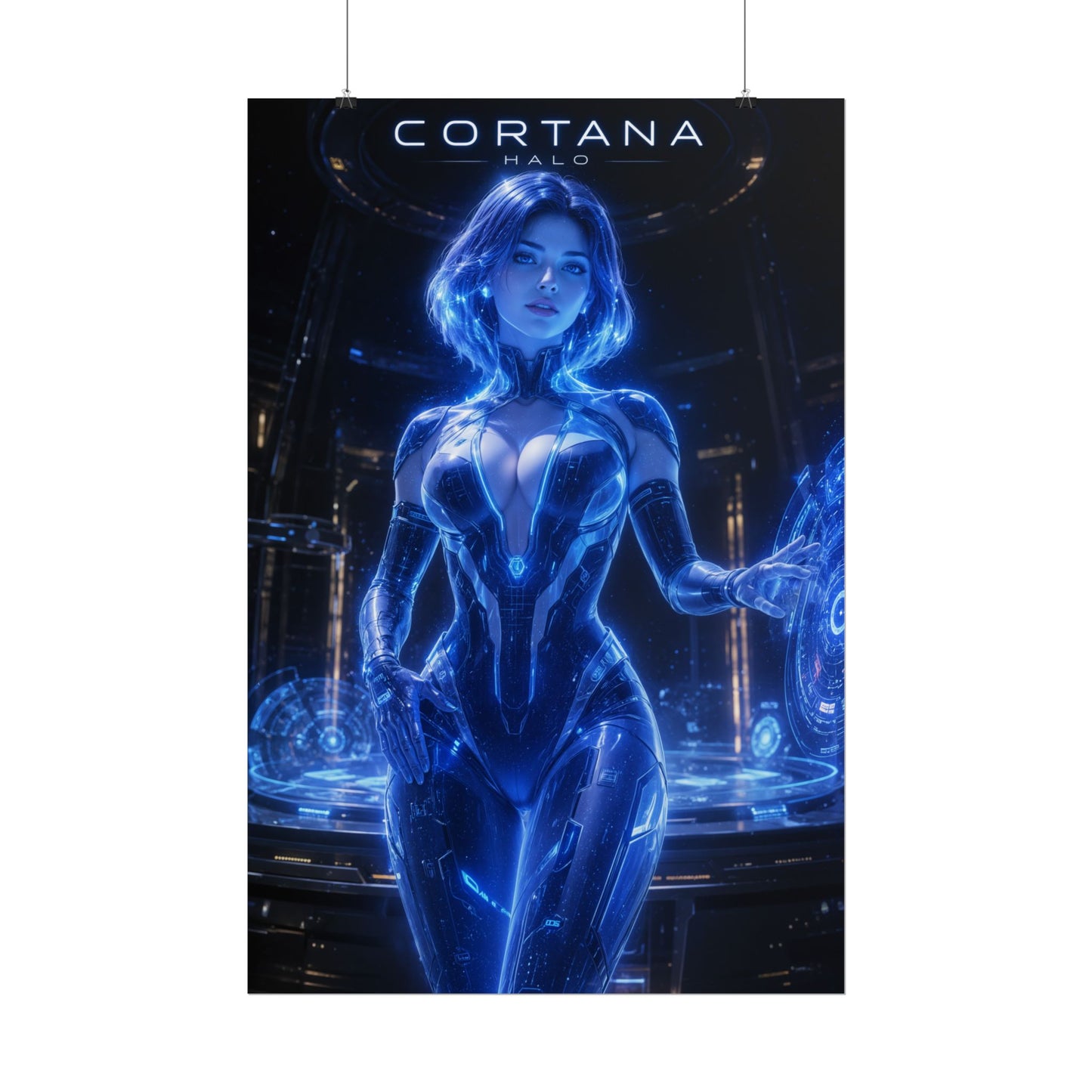 Cortana Halo Poster, Gaming Wall Art, Sci Fi Poster, Room Decor