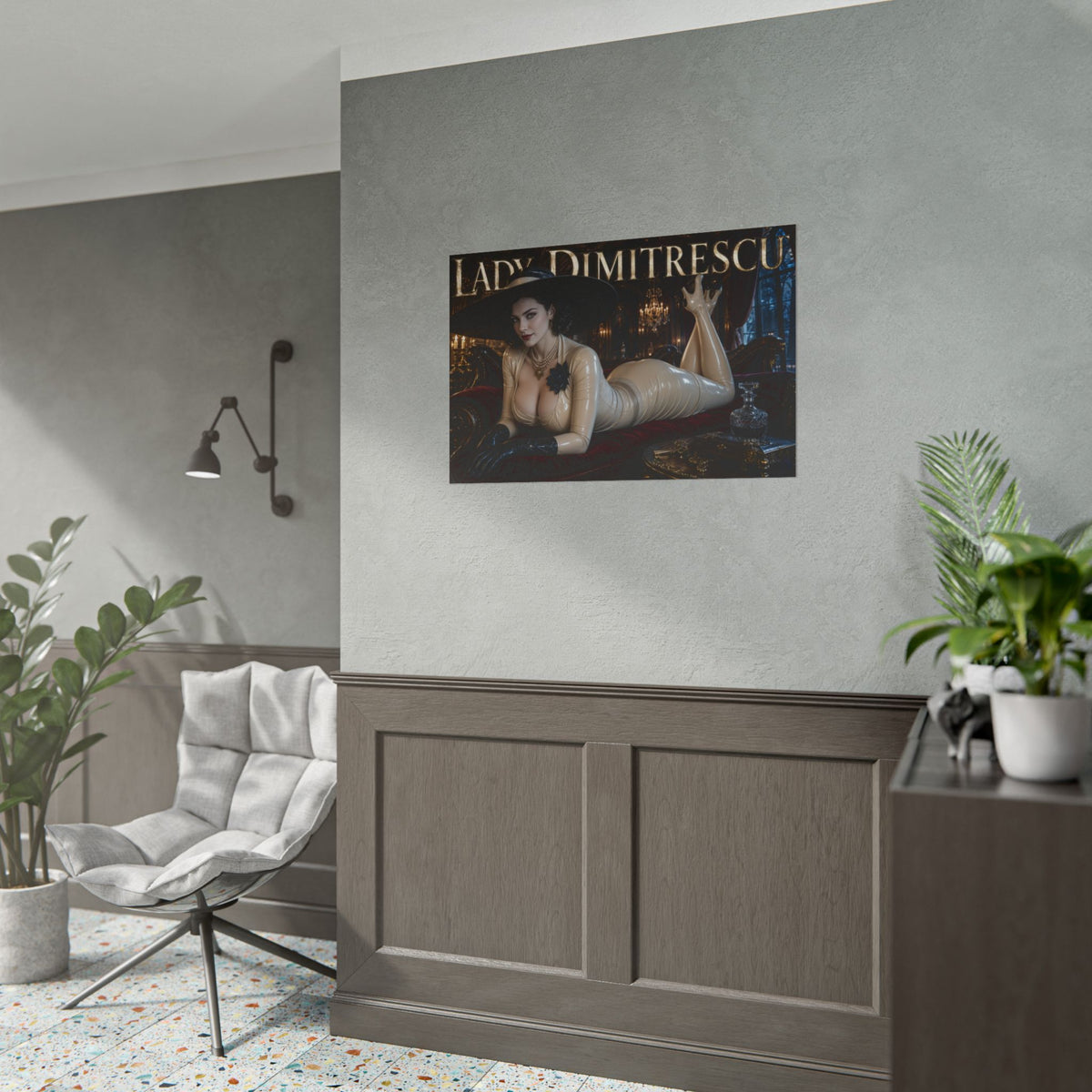 Lady Dimitrescu Resident Evil Poster Gaming Wall Art Gamer Room Decor Art Print