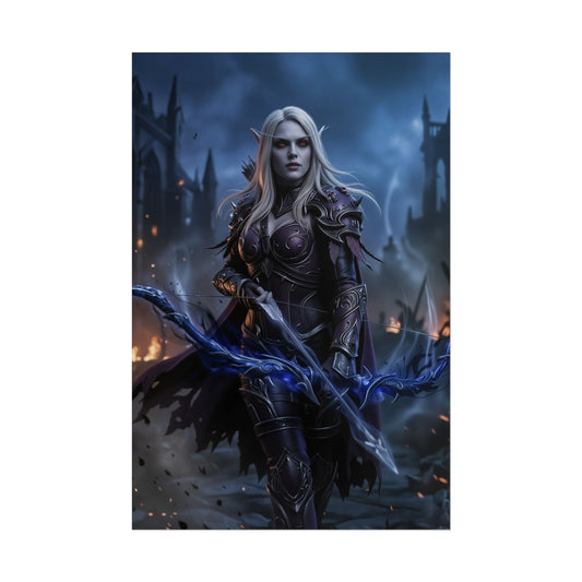 Drow Ranger Dota 2 Poster, Dota 2 Wall Art Print, Dark Archer Girl Decor, Fantasy Game Wall Art, Gamer Gift