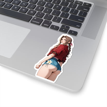 Aerith Sticker – Fantasy Game Vinyl Sticker for Laptops, Journals & Indoor Decor