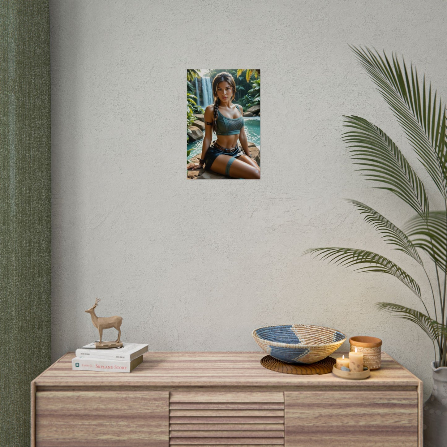 Lara Croft Wall Art – Iconic Heroine Poster for Gaming Setup or Office Decor